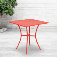 Flash Furniture CO-5-RED-GG 28" Steel Patio Table in Coral